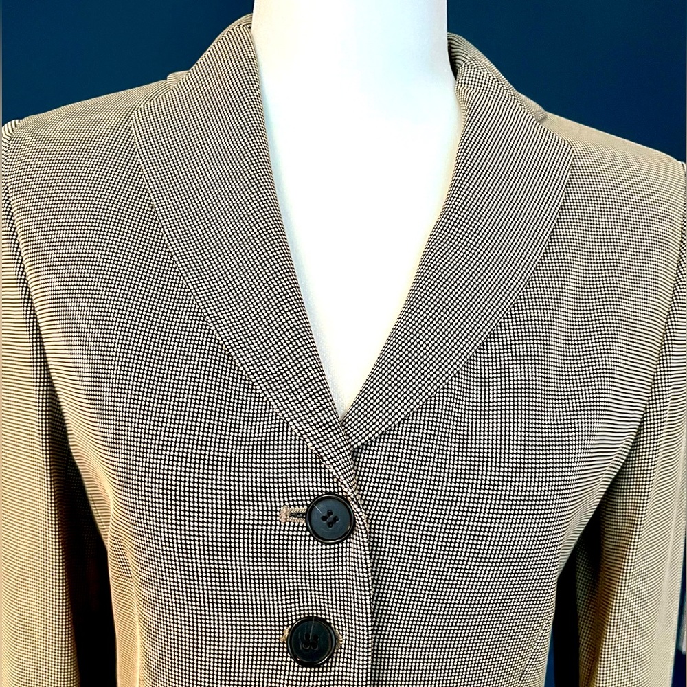 Ann Taylor Petites Blazer Suit Jacket Brown/Black herringbone. 2Petite